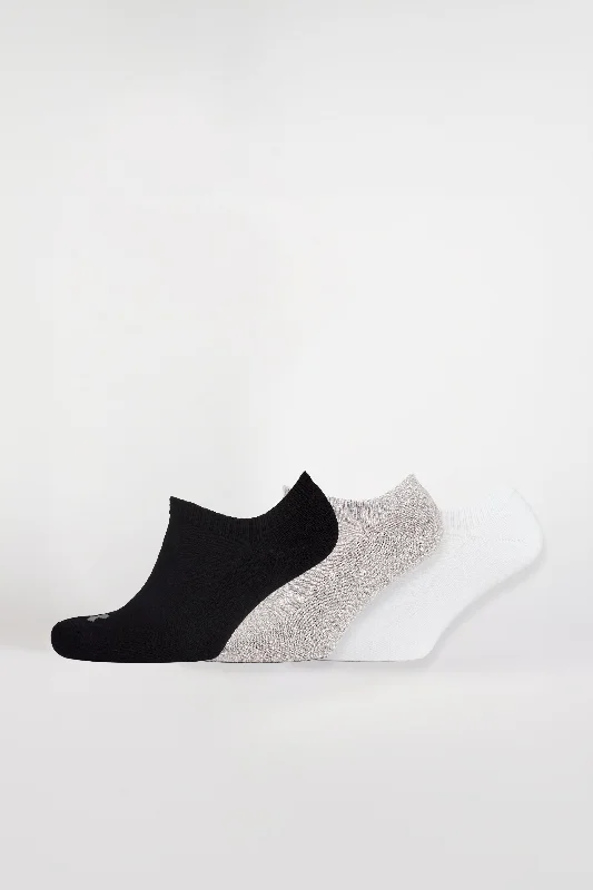 Weekend Deals That Thrill Sports Cotton Sock No Show 3 pack - Black/Grey/White
