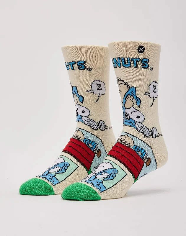 New Arrival Odd Sox Peanuts Sleepy Time Crew Socks