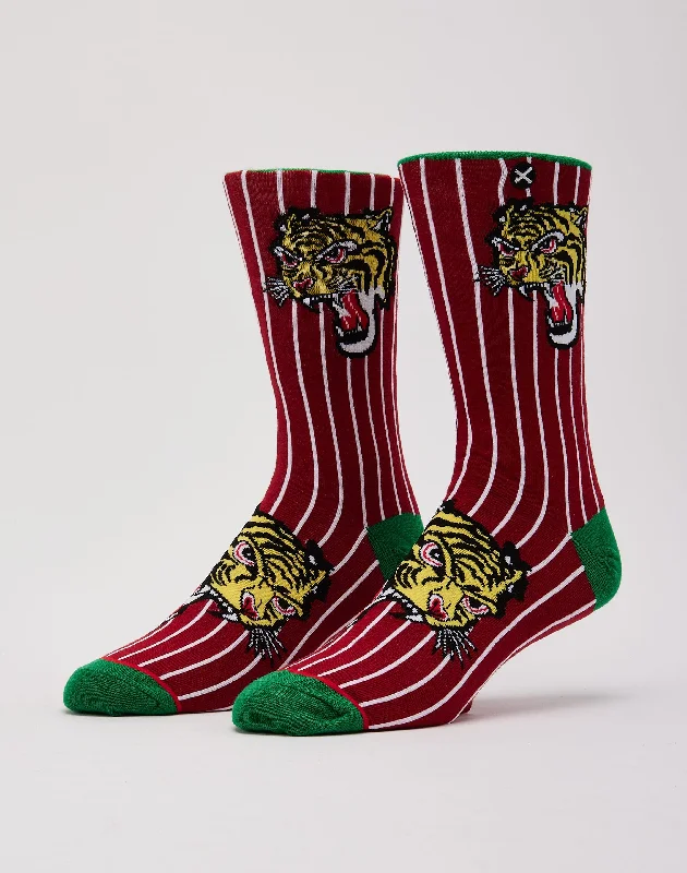 Make Your Weekend Count with Savings Odd Sox Pinstripe Tiger Crew Socks