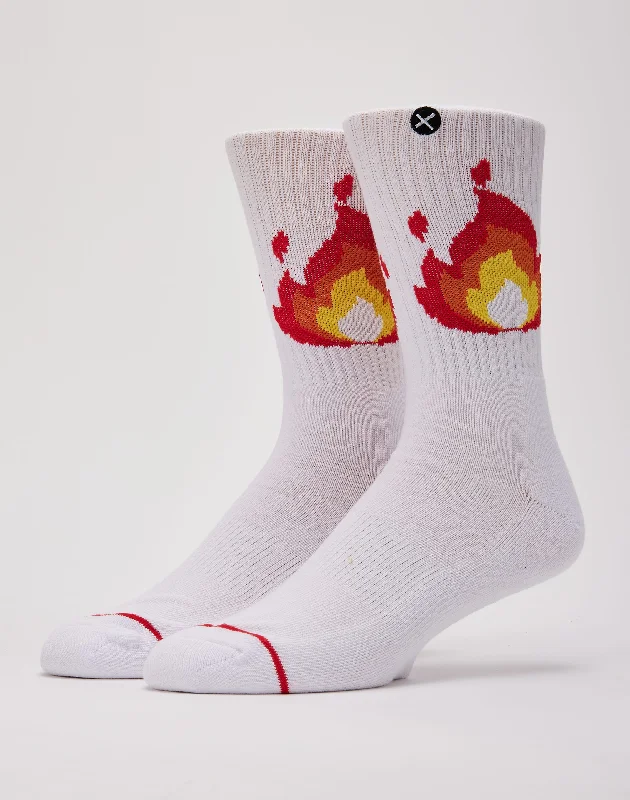 Sale Alert Odd Sox Pixel Flames Crew Socks