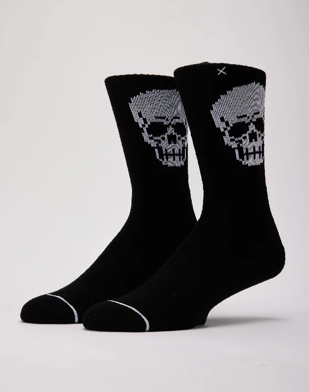 Super Discount Odd Sox Pixel Skull Crew Socks