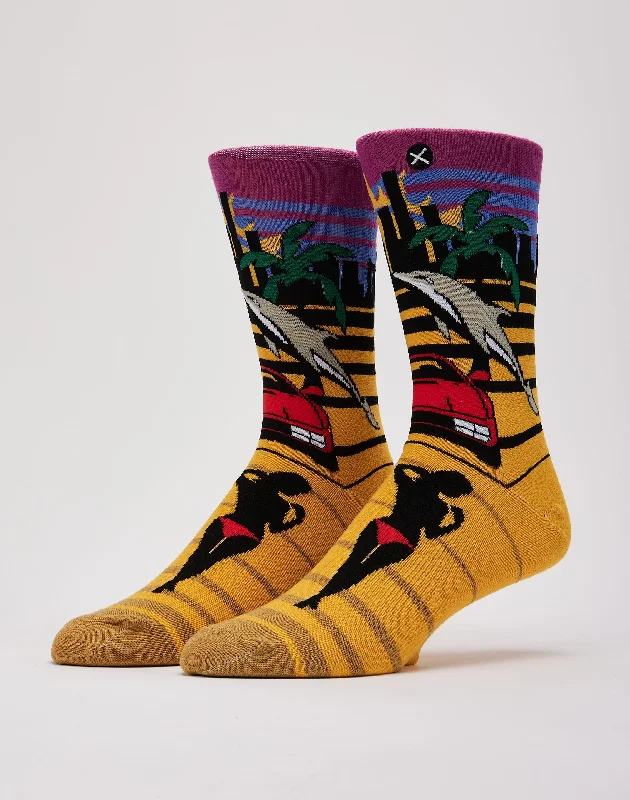 Weekend Savings Bonanza Odd Sox Vice Sunset Crew Socks