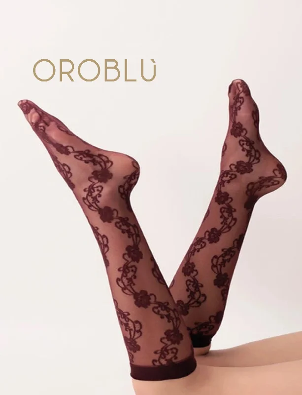 Weekend Bargains to Cherish Oroblu Sale Lovely Knee High Socks Bordeaux VOBC67161
