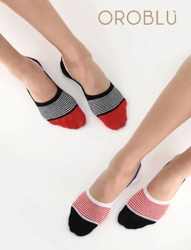 Savings Soar This Weekend Oroblu Sale Twins Active No Show Socks (2Pack) Black/Coral