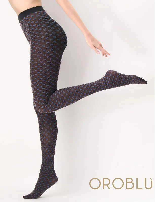 Crazy Savings Oroblu Tiny Patterns Tights Chocolate/Ocean VOBC67905