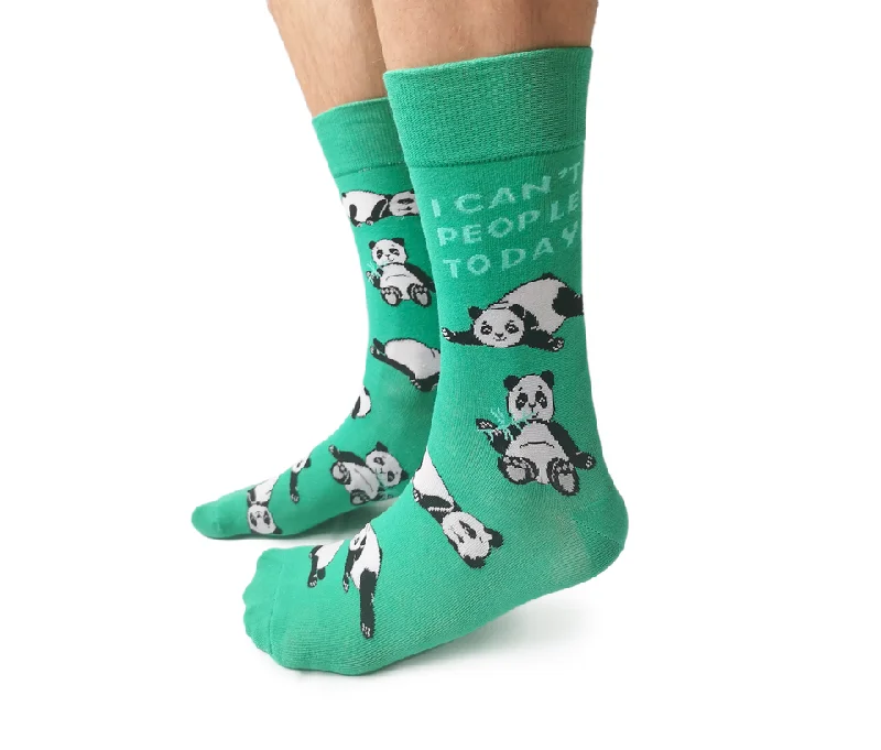 "Passive Panda" Cotton Crew Socks by Uptown Sox