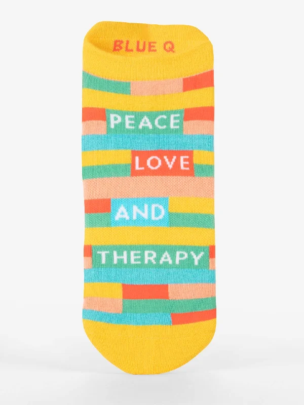 Weekend Discounts to Celebrate Peace Love & Therapy Sneaker Socks