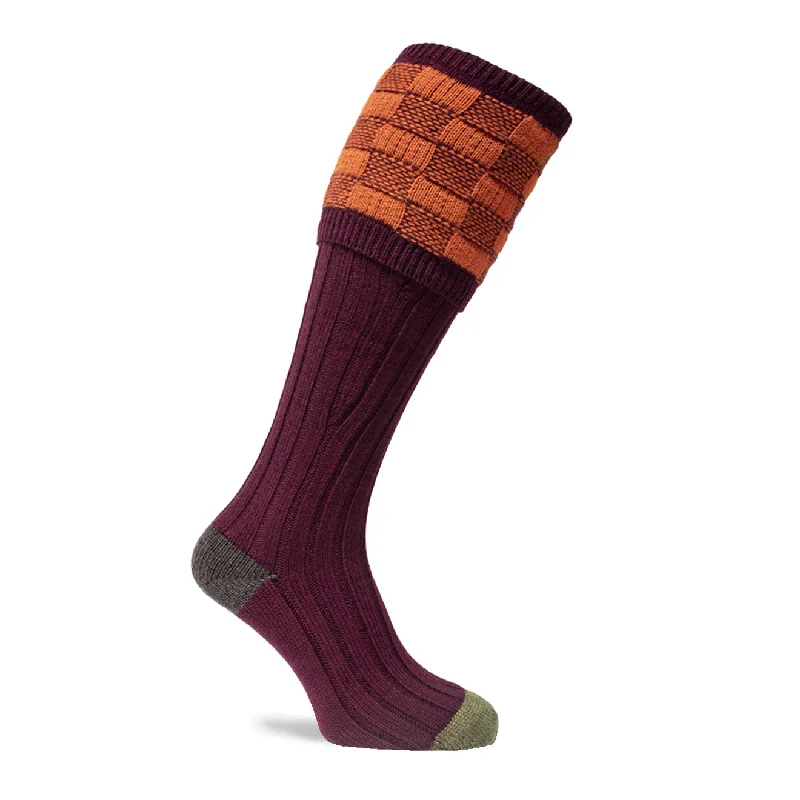 Savings Event Pennine Dover Shooting Sock Burgundy