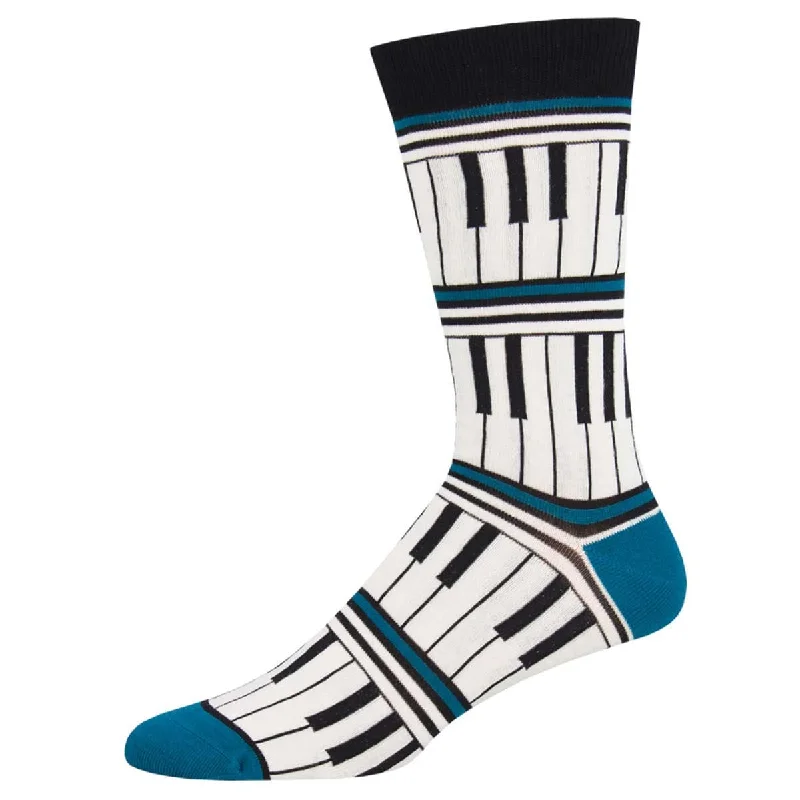 Weekend Specials to Celebrate Piano Stripe Men's Bamboo Crew Socks