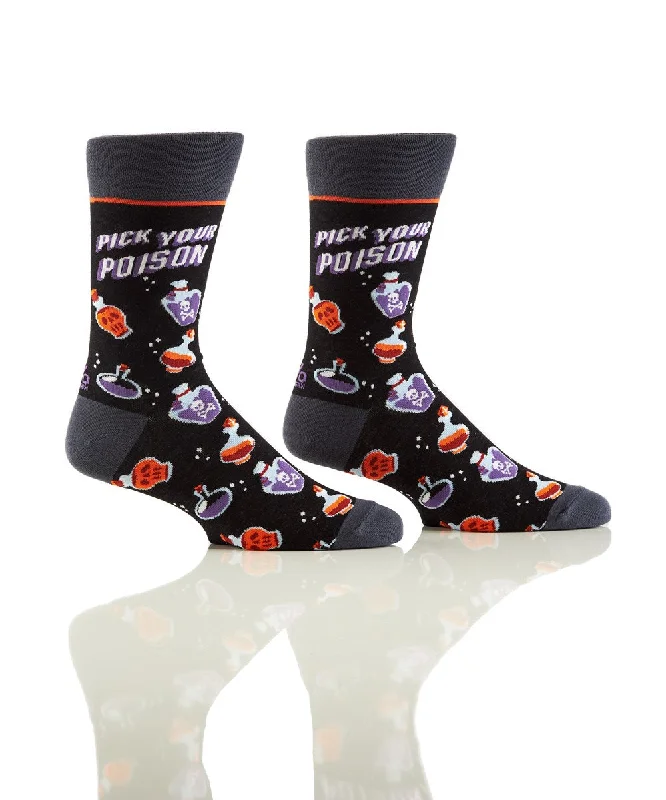 Exclusive Weekend Offers Inside "Pick Your Poison" Cotton Dress Crew Socks by YO Sox - Large - SALE