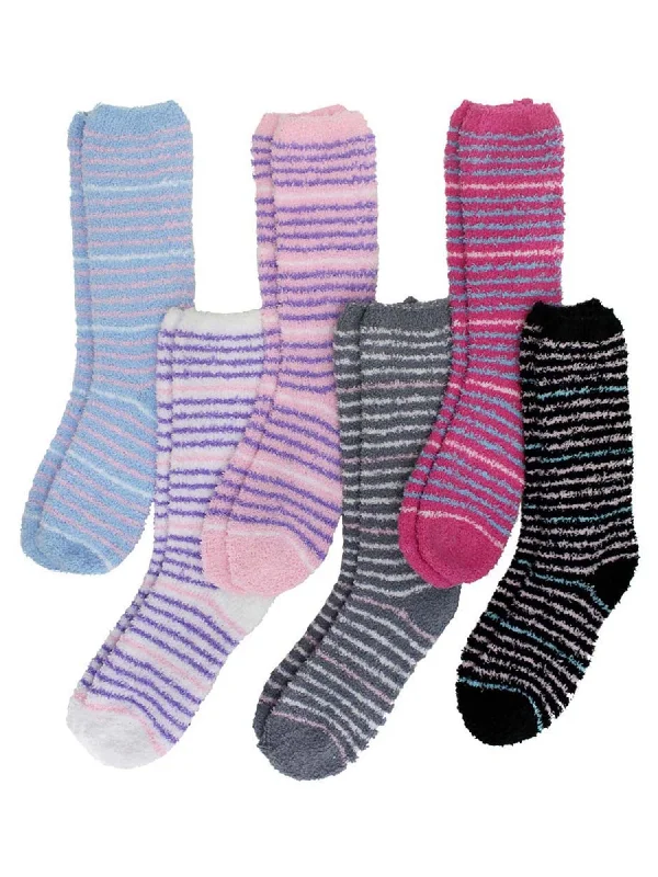 Online Exclusive Plush & Toasty 6 Pack Striped Fuzzy Socks