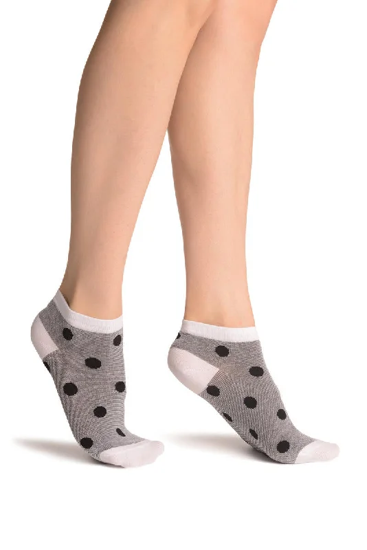 Closeout Deal Polka Dots On Grey Footsies