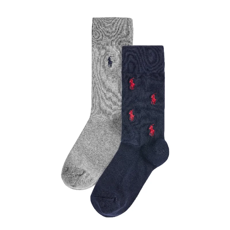 Buy Today Polo Ralph Lauren All Over Pony 2-Pack Socks Navy / Grey
