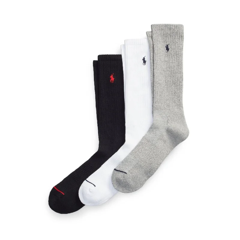 Take Action Polo Ralph Lauren Athletic Crew Socks - 3 Pack