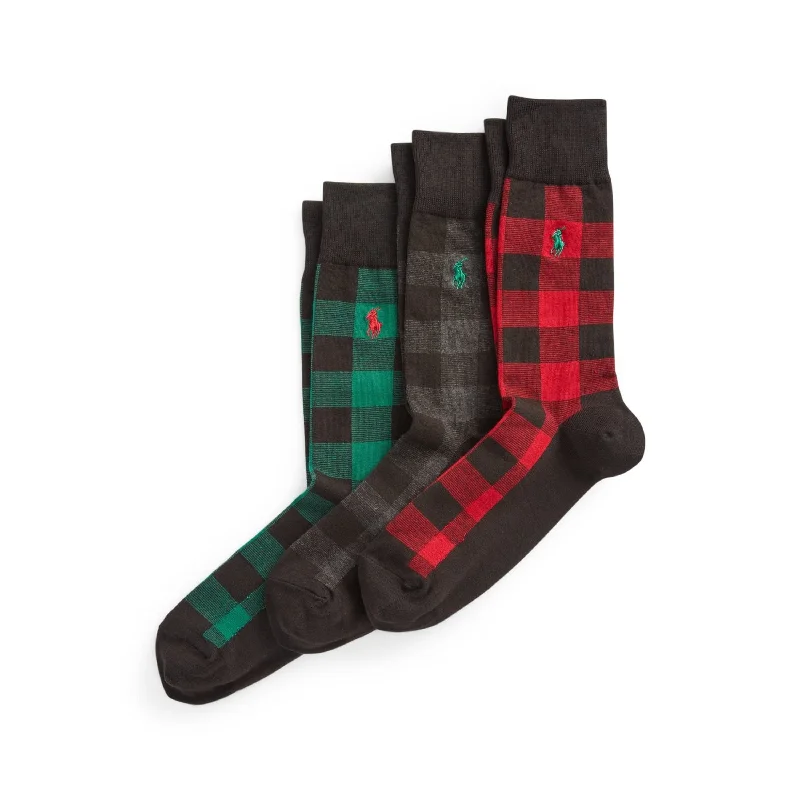 Bonus Offer Polo Ralph Lauren Plaid Crew Socks - Gift Set