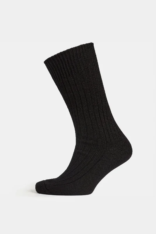 Low Cost Premium Cotton Sock Rib - Black