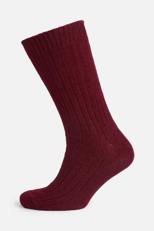Savings Event Premium Cotton Sock Rib - Burgundy