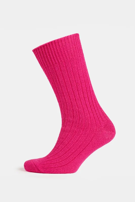 Deep Savings Premium Cotton Sock Rib - Fuchsia Pink