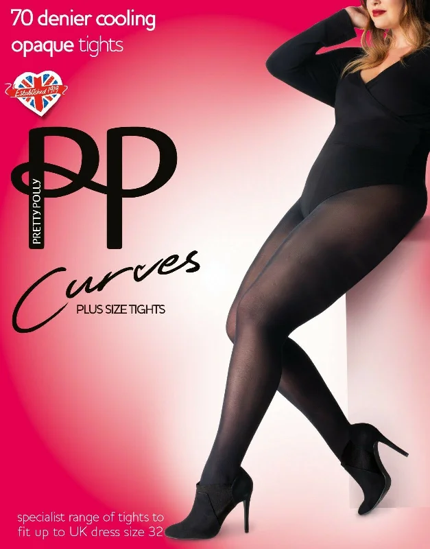 Weekend Savings Bonanza Pretty Polly Curves 70 Denier Opaque Cooling Tights Plus Sizes