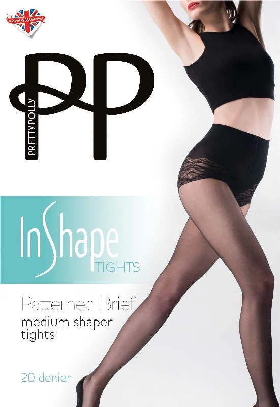 Markdown Sale Pretty Polly In Shape Medium Shaper Tights Patterned Brief 20 Denier