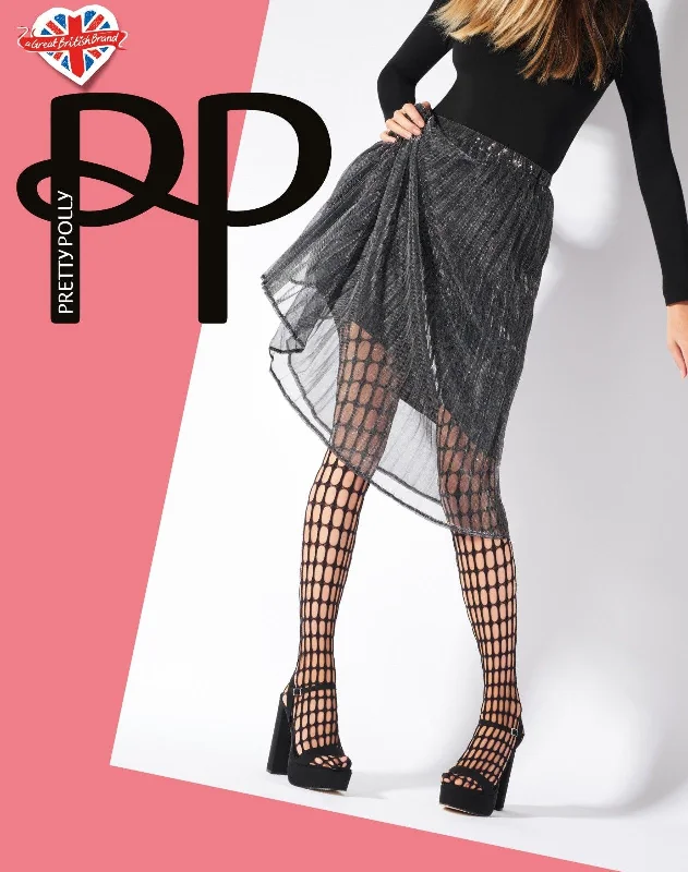 Massive Savings Pretty Polly Oblong Net Tights Black 1 Pair One Size Black Large Oblong Fishnet