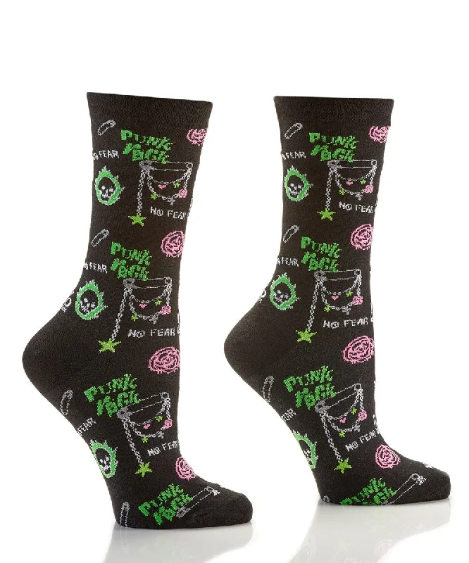 Weekend Offers That Shine "Punk Rock" Cotton Dress Crew Socks by YO Sox -Medium