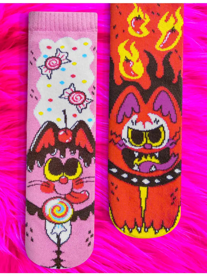Weekend Offers That Tempt Purrty Sweet and Feline Spicy | Kids Socks | Mismatched Fun Socks