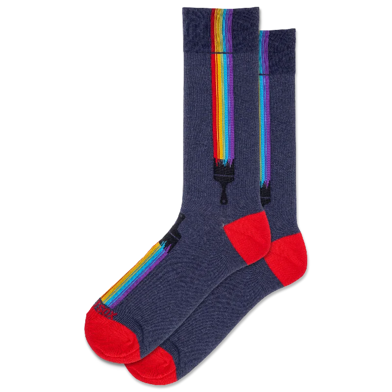 "Rainbow Brush" Crew Socks by Hot Sox - Large