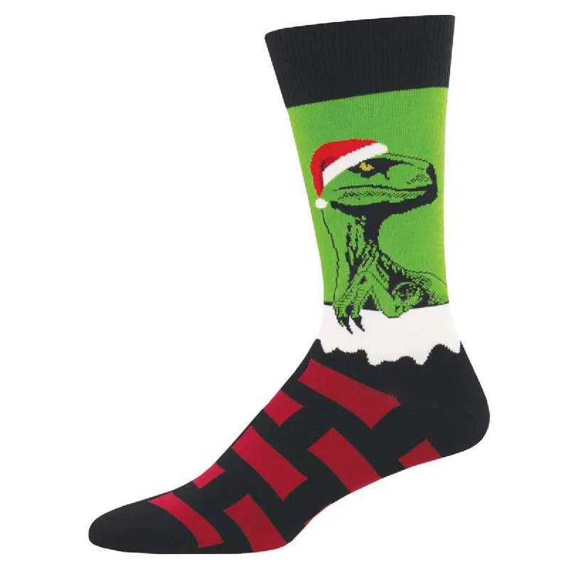 Mega Discount Raptor Claus Men's Crew Socks