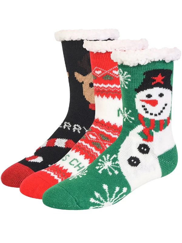 Weekend Bargains to Sizzle Red Green Black Non-Skid Thermal Christmas Holiday 3-Pack Slipper Socks Weekend Bargains to Sizzle Red Green Black Non-Skid Thermal Christmas Holiday 3-Pack Slipper Socks