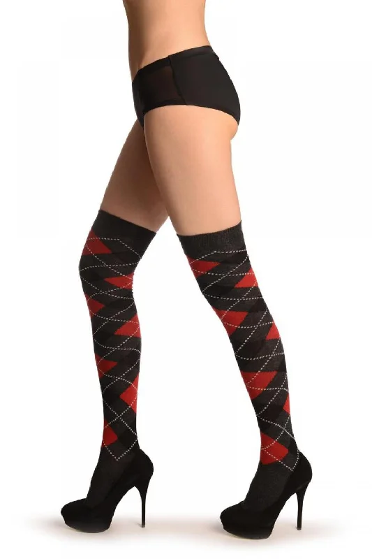 Red, Grey & Black Argyle