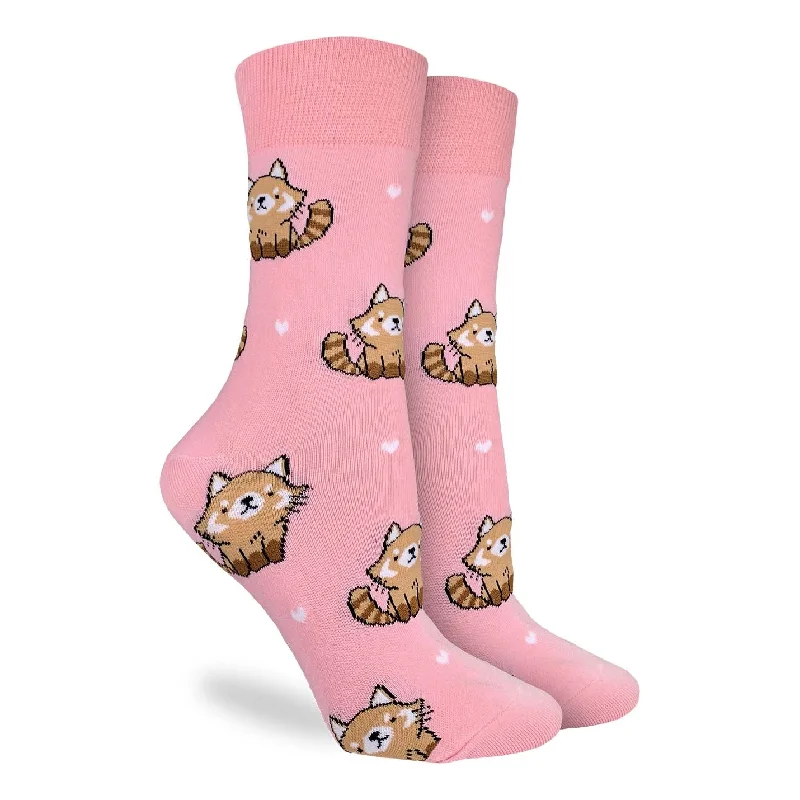 Online Exclusive "Cute Red Panda" Socks by Good Luck Sock- Medium