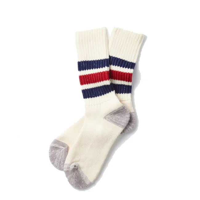 Weekend-Only Price Drops Rototo Coarse Ribbed Old School Crew Socks Navy / Dark Red Weekend-Only Price Drops Rototo Coarse Ribbed Old School Crew Socks Navy / Dark Red