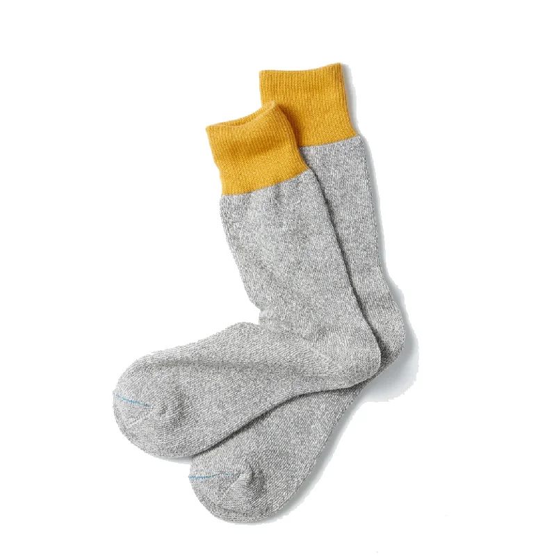 Weekend Extravaganza: Shop Now Rototo Double Face Crew Sock Dark Yellow / Grey