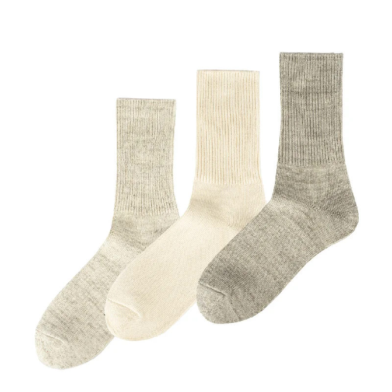 The Best Prices Rototo Organic Daily 3 Pack Ribbed Ecru / Gray