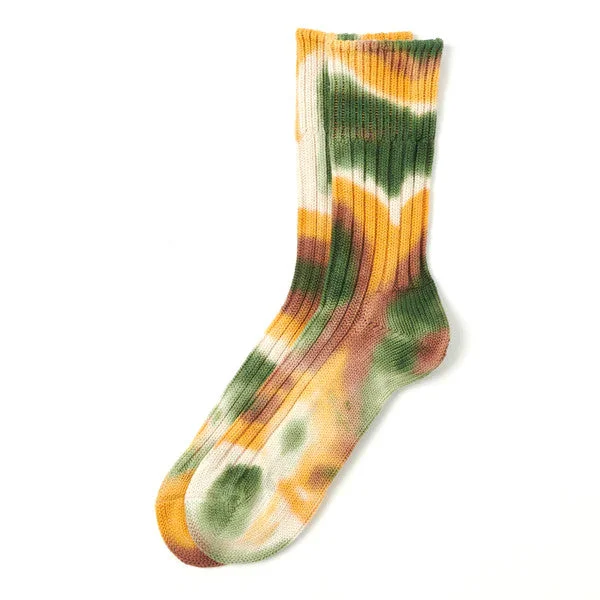 Massive Deal Rototo Tie-Dye Sock Green / Gold / Brown