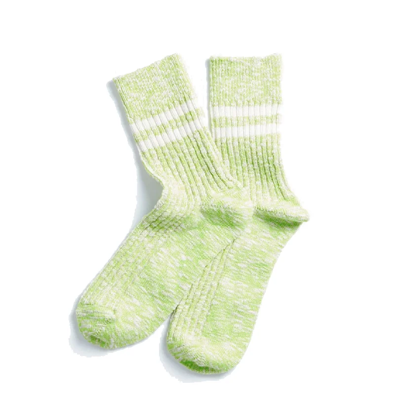 Now Available Rototo Two Stripe Slub Sock Lime