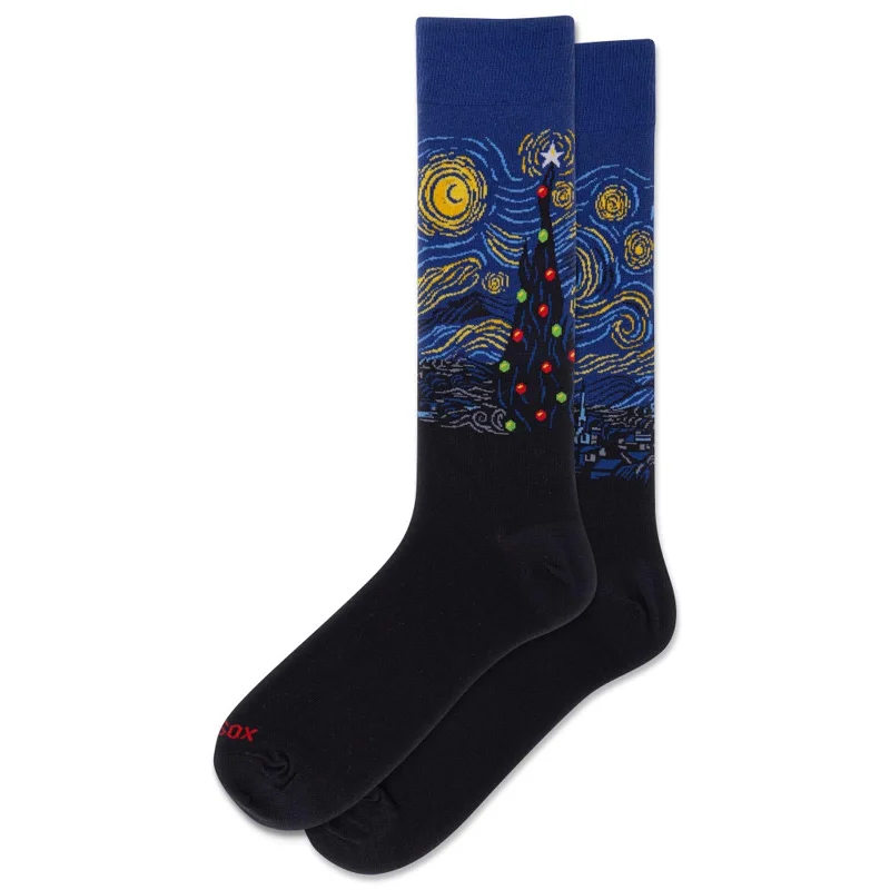 Starry Night Christmas Men's Crew Socks