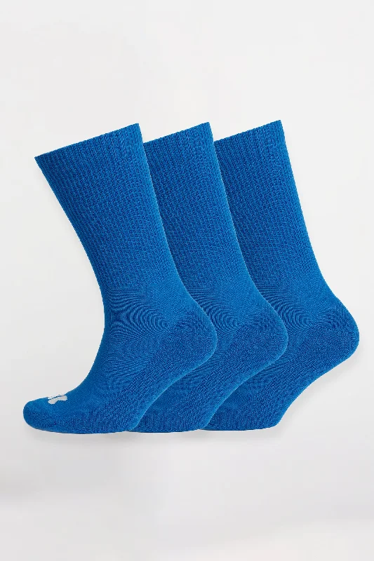 Today's Deal Single Colour Sports Calf Sock 3 Pack - Cobalt