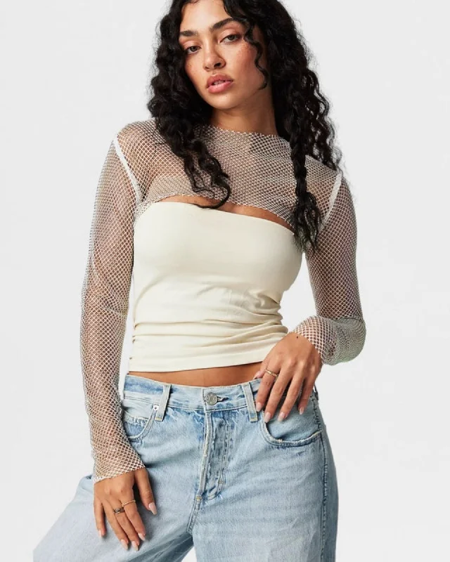 Today Only Siren Mesh Bolero - White