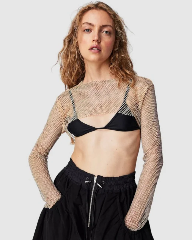 Now Available Siren Mesh Bolero - Gold