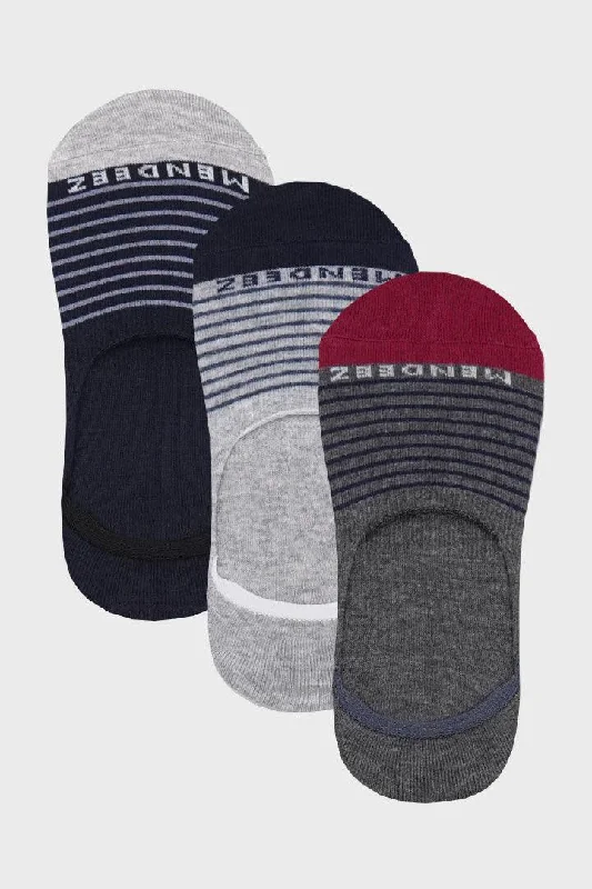 Deal Alert Sleek Stripe No Show Socks - 3 Pack
