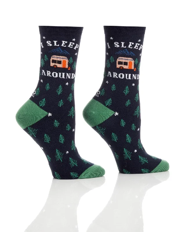 "Sleep Around" Cotton Dress Crew Socks by YO Sox -Medium