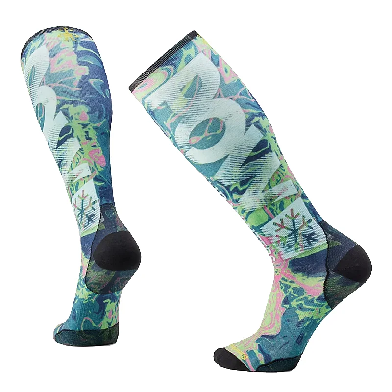Shop Now Smartwool Men's Zero Cushion POW Print Snow Sock Twilight Blue