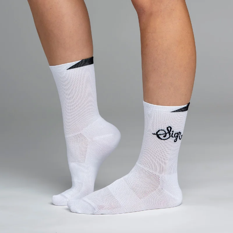 New Deal Snok Women's White Cycling Socks