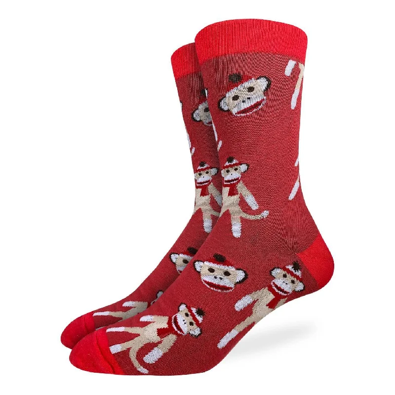 Massive Deal "Sock Monkeys" Cotton Crew Socks by Good Luck Sock