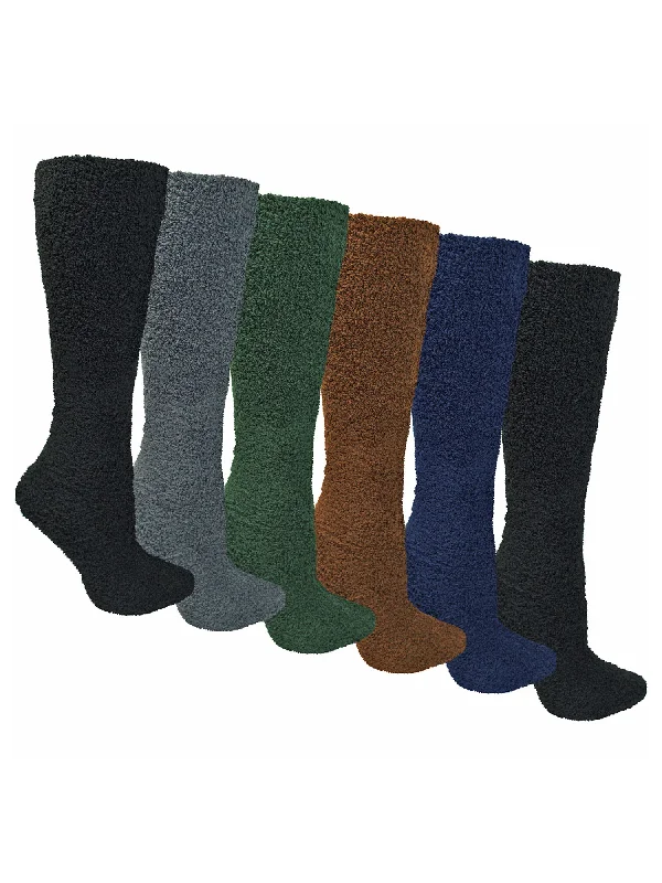 Extra Discount Solid Color Toasty 6-Pack Knee High Fuzzy Socks
