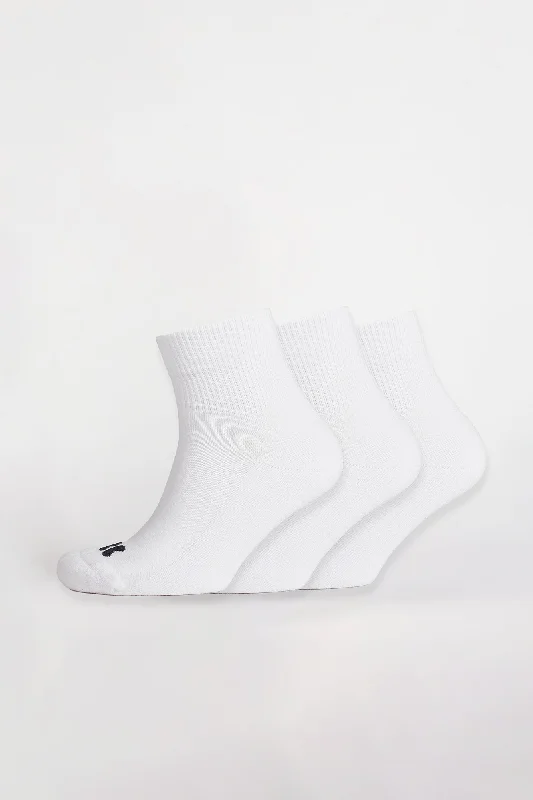Weekend Bargains to Grab Sports Cotton Sock Ankle 3 Pack - White