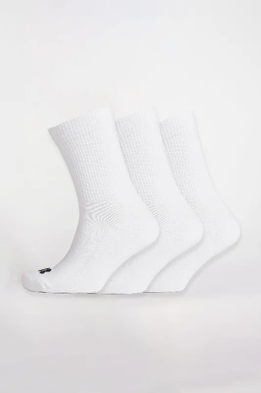 Weekend Offers That Excite Sports Cotton Sock Calf 3 Pack - White