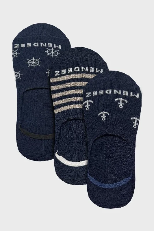 Midnight Sale Spun Anchor No Show Socks - 3 Pack
